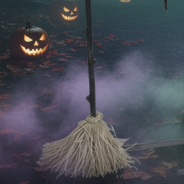 Life-Size Witch Animatronic with Broomstick 5.9 ft (1.8 mts)