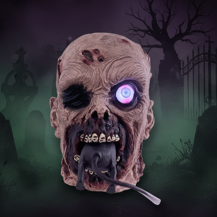 Zombie Head Eating Rat 22.5cm