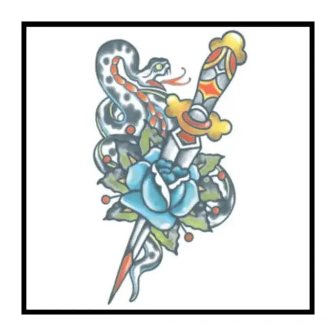 1910 Snake/Dagger Vintage Temporary Tattoos - Jokers Costume Mega Store