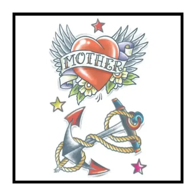 1950 Heart / Anchor Vintage Temporary Tattoos - Jokers Costume Mega Store