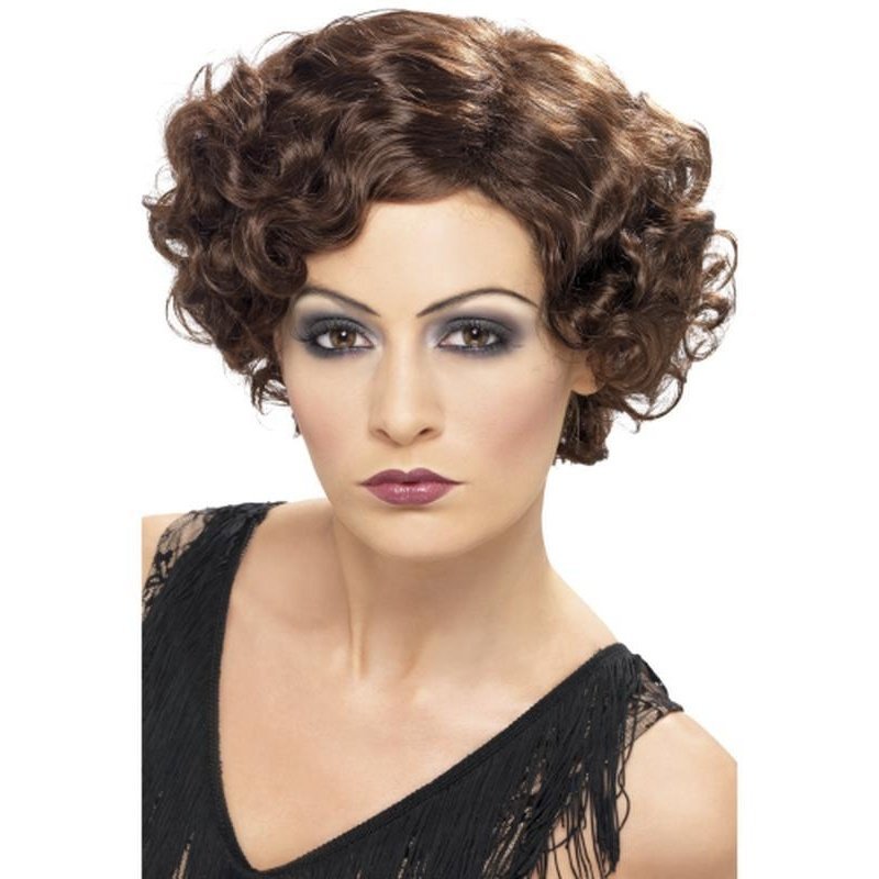 20s Flirty Flapper Wig - Brown - Jokers Costume Mega Store
