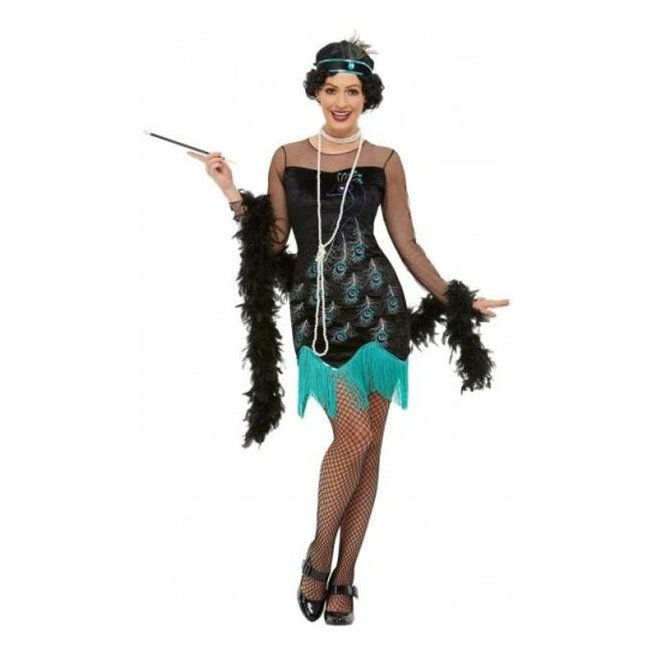 20s Peacock Flapper Costume - Jokers Costume Mega Store