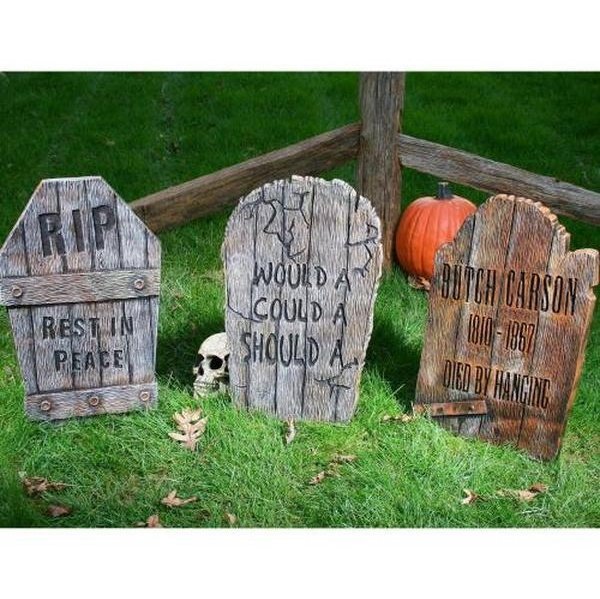 22” Wood Look Tombstone Assortment - Jokers Costume Mega Store
