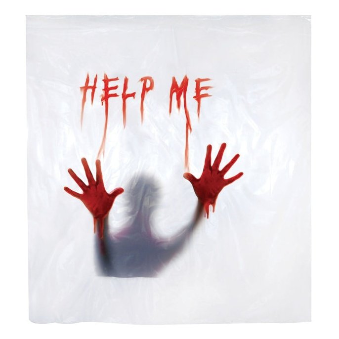 5' Shower Curtain Help Me - Jokers Costume Mega Store