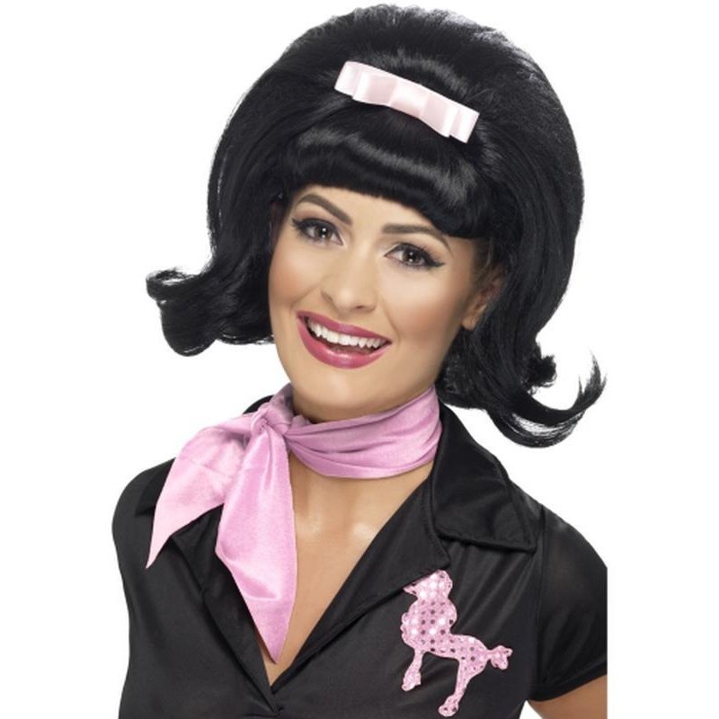 50s Flicked Beehive Bob - Black - Jokers Costume Mega Store