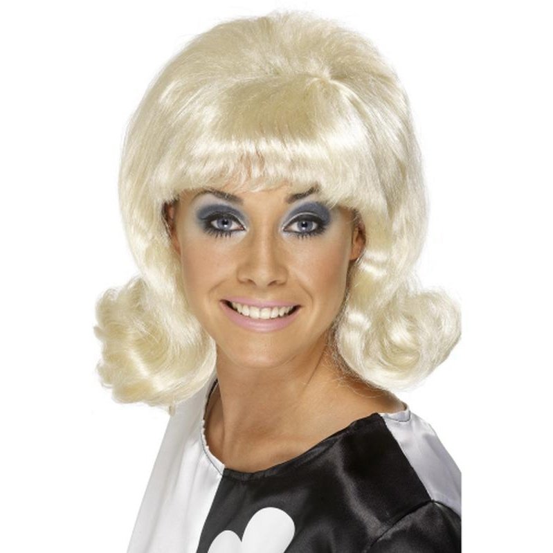 60s Blonde Flick Up Wig Short Length Wig Jokers Costume Mega Store