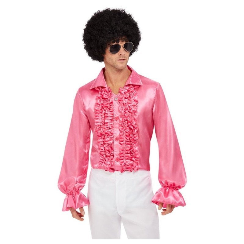 60's Ruffled Shirt, Hot Pink - Jokers Costume Mega Store