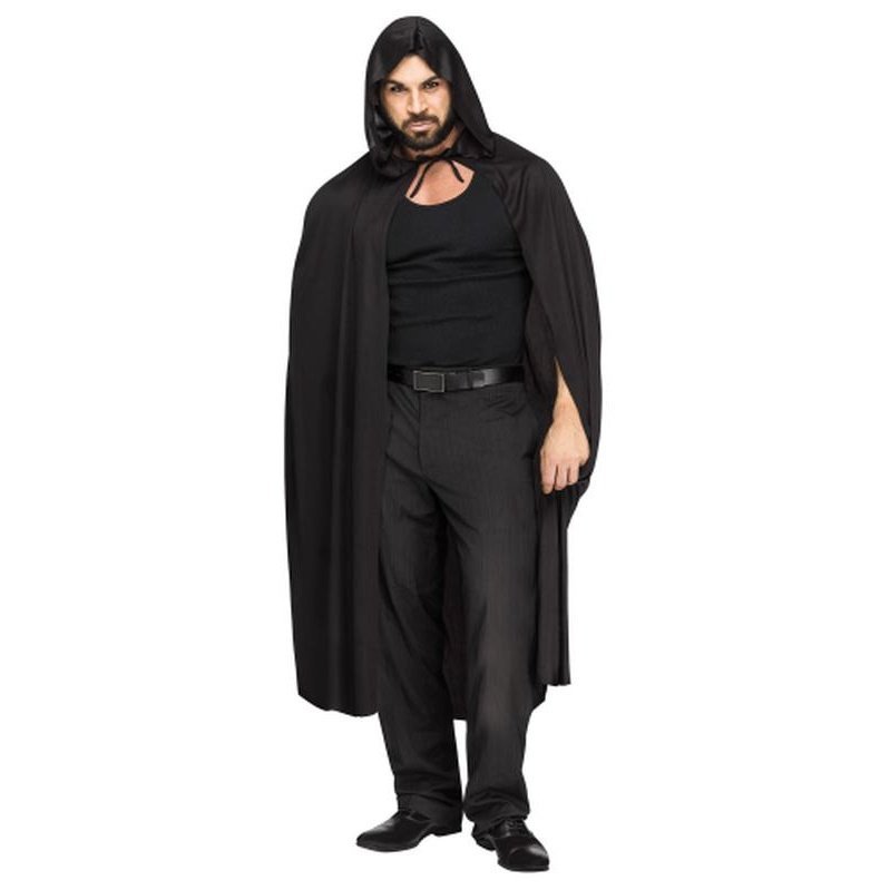 68"Hooded Cape Black - Jokers Costume Mega Store