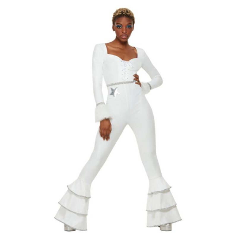 70s Deluxe Glam Costume, White - Jokers Costume Mega Store