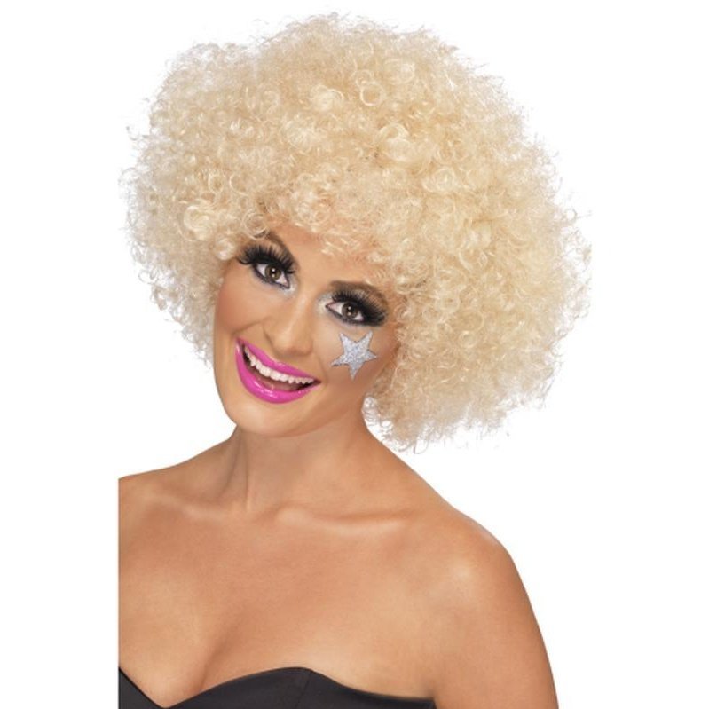 70s Funky Afro Wig Blonde Unisex Disco Costume Accessory