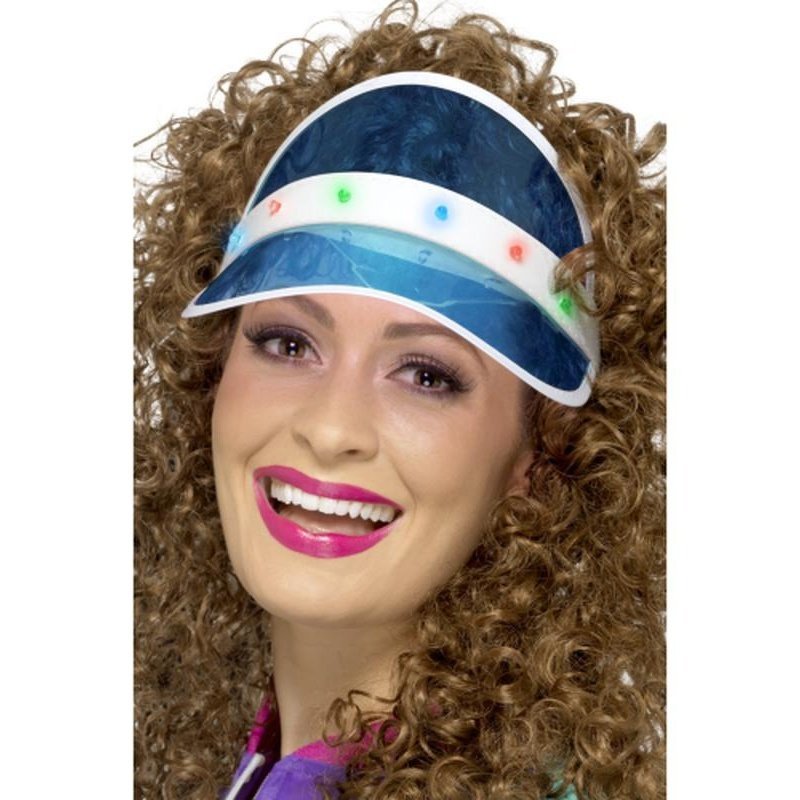 80s Light Up Visor, Blue - Jokers Costume Mega Store