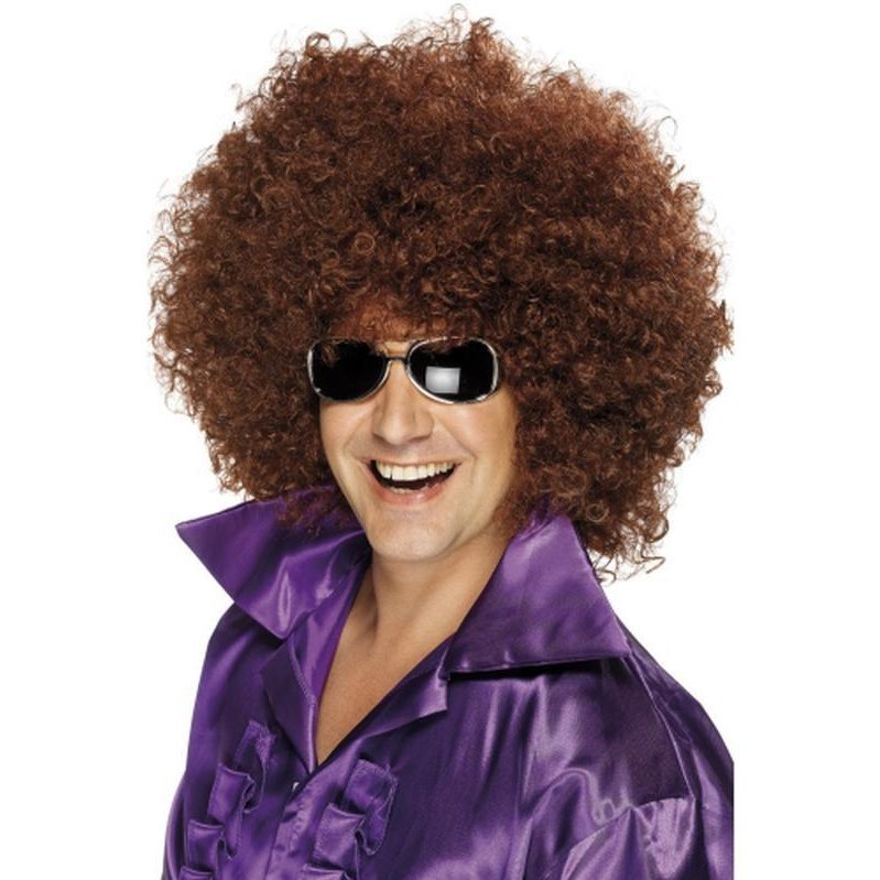 Afro Wig, Mega-Huge - Brown - Jokers Costume Mega Store
