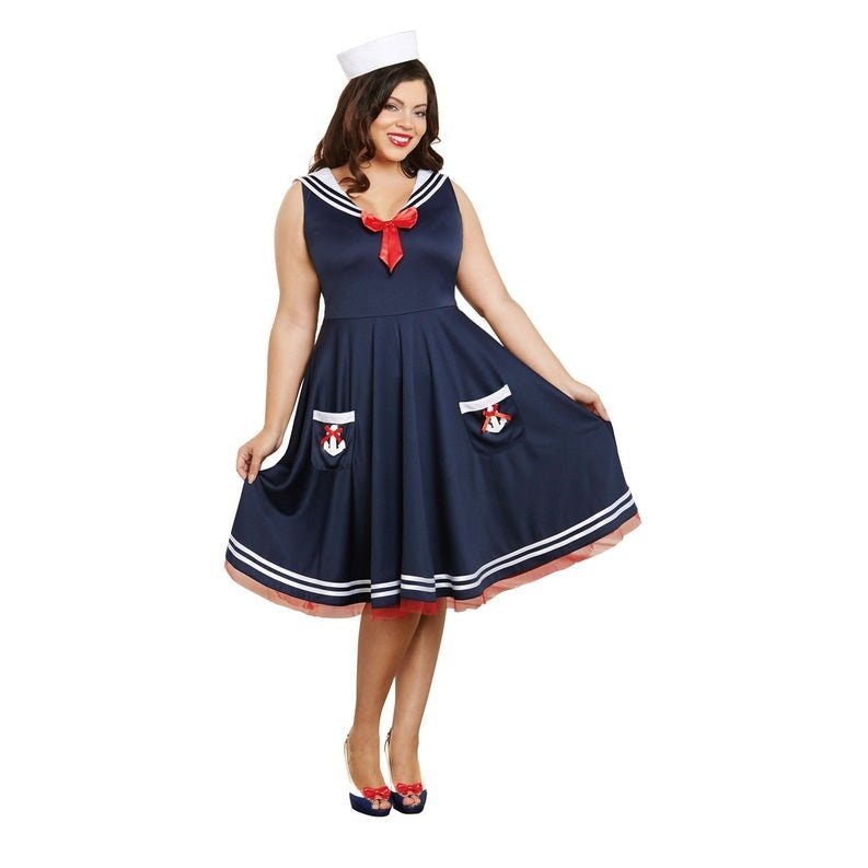 All Aboard Retro 1940's Sailor Costume Plus - Jokers Costume Mega Store