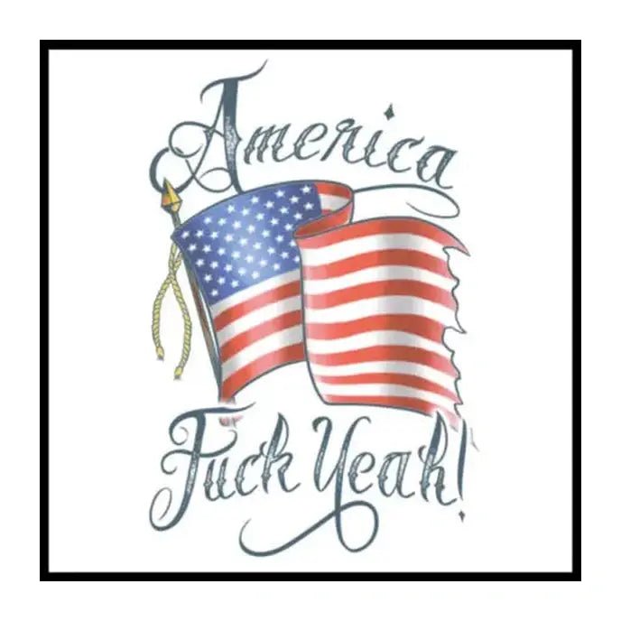 America F@#K Yeah Stars And Stripes Temporary - Jokers Costume Mega Store
