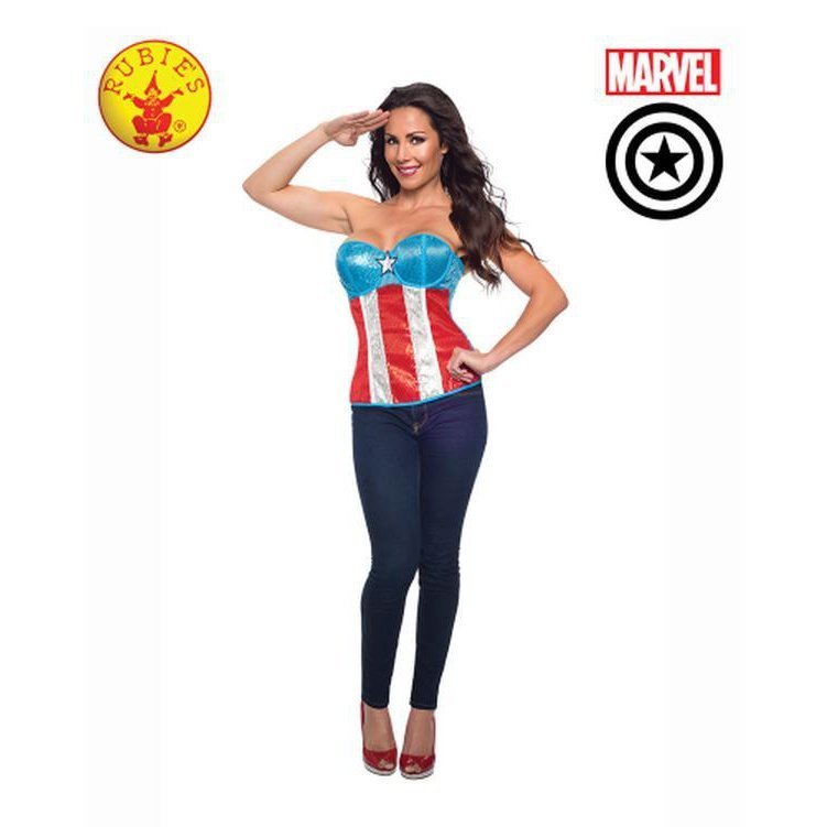 American Dream Sequined Corset Size S - Jokers Costume Mega Store