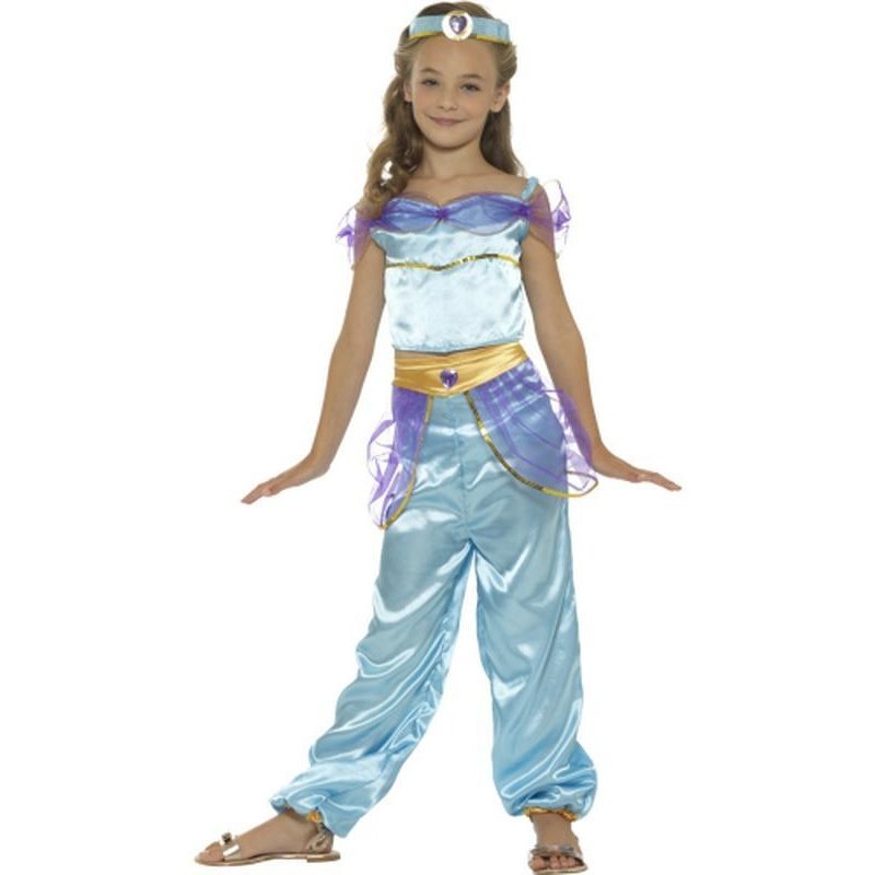 Arabian Princess Costume, Blue, with Top, Trousers & Headpiece - Jokers Costume Mega Store