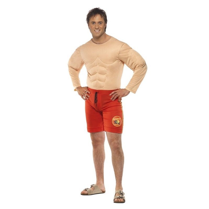 Baywatch Lifeguard Costume with Muscle Chest - Jokers Costume Mega Store