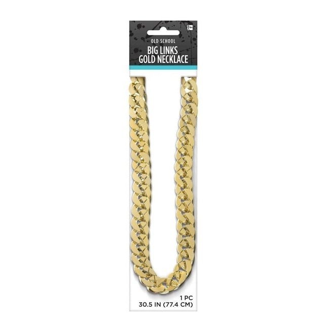 Big Links Bling Gold Necklace - Jokers Costume Mega Store