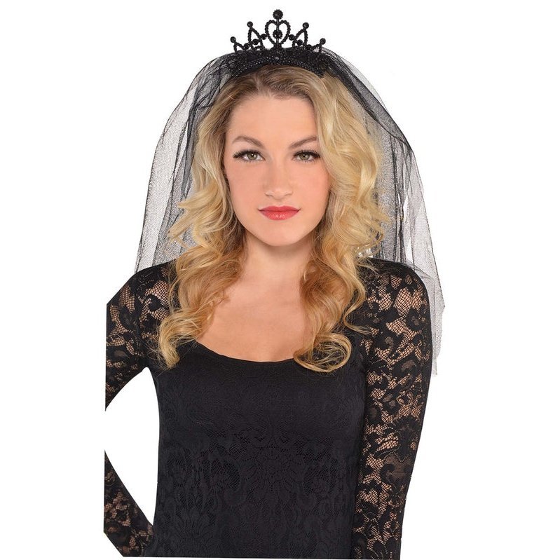 Black Veiled Tiara - Jokers Costume Mega Store