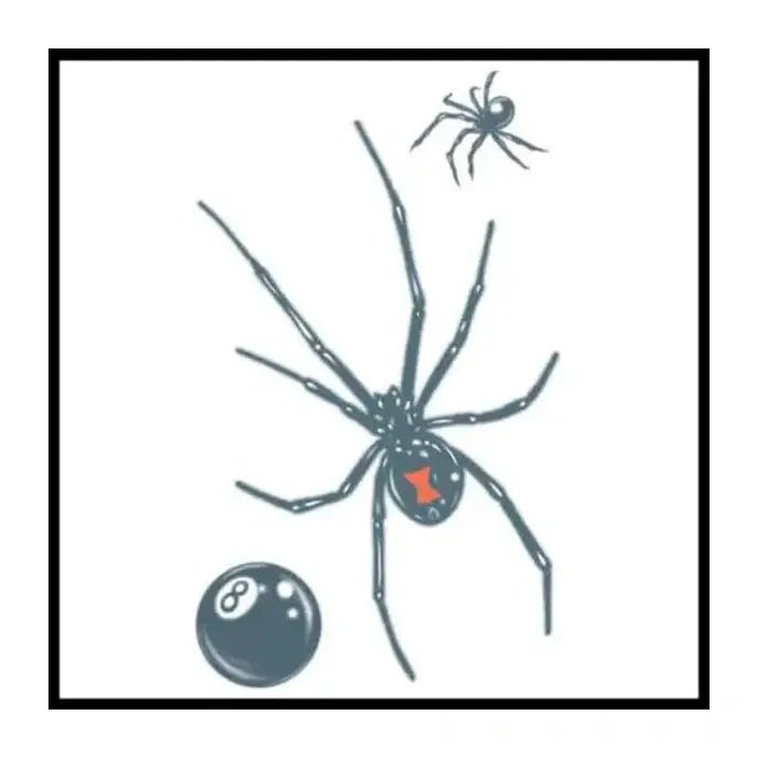 Black Widow Prison Temporary Tattoos - Jokers Costume Mega Store