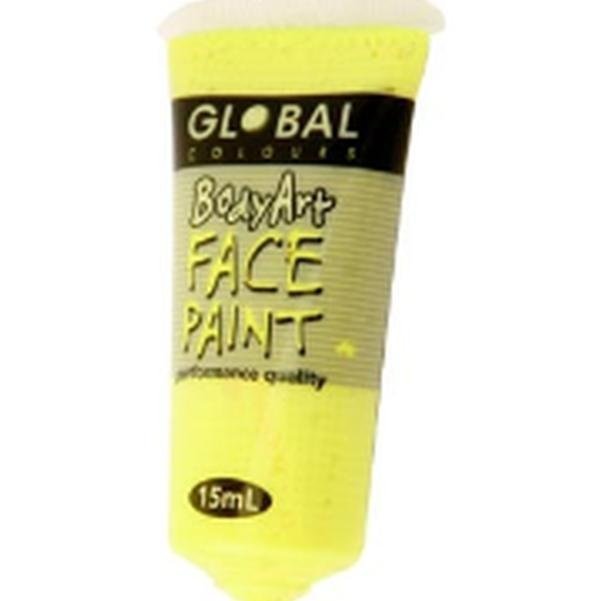 Body Art 15ml Tube Fluoro Yellow. - Jokers Costume Mega Store