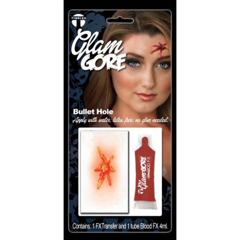 Bullet Hole – Glam Gore 3 D Transfer Kit - Jokers Costume Mega Store