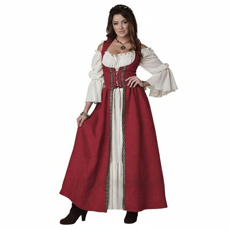 Burgundy Medieval Overdress Adult Costume - Jokers Costume Mega Store