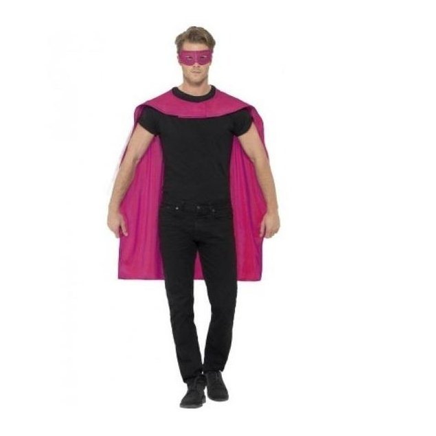 Cape Pink With Eyemask - Jokers Costume Mega Store