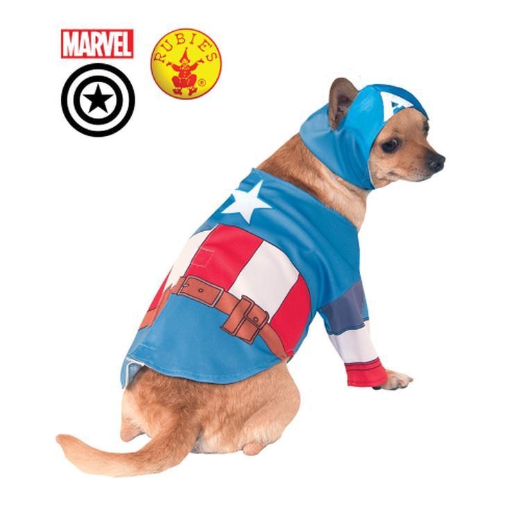 Captain America Pet Costume Size Xl - Jokers Costume Mega Store