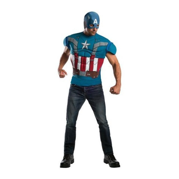 Captain America Retro Costume Top Size Std - Jokers Costume Mega Store