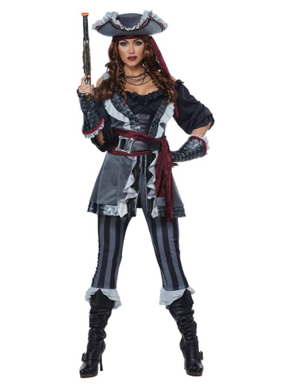Deluxe Pirate Costume Womens Captain Blackheart Outfit Set Jokers Costume Mega Store 9830
