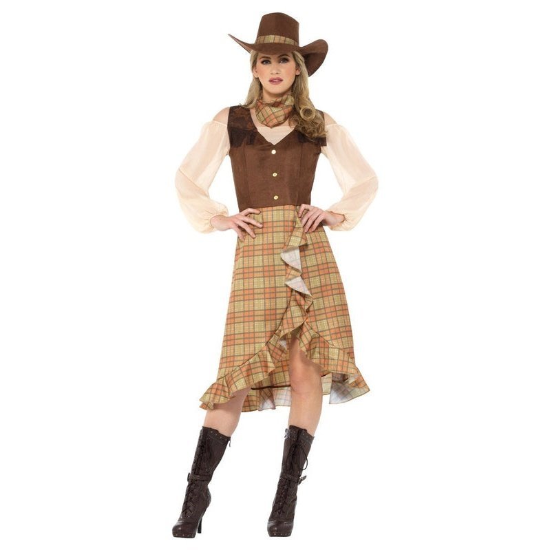 Cowgirl Costume, Brown - Jokers Costume Mega Store