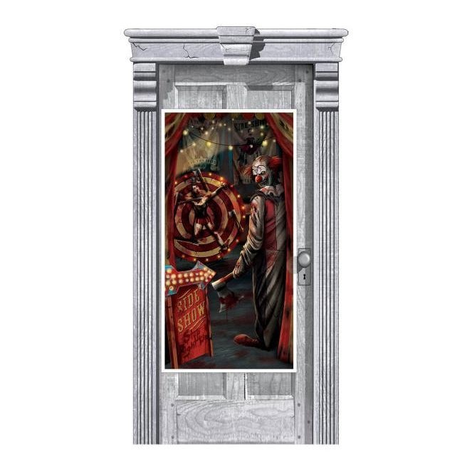 Carnival Door Decor - Menacing Clown Halloween Theme
