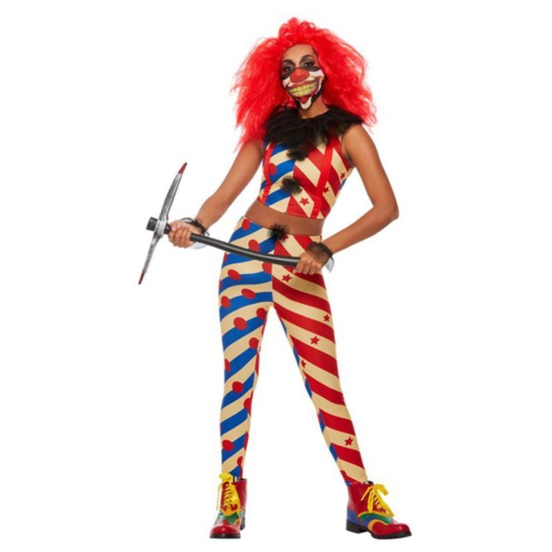 Creepy Clown Costume, Red & Blue - Jokers Costume Mega Store