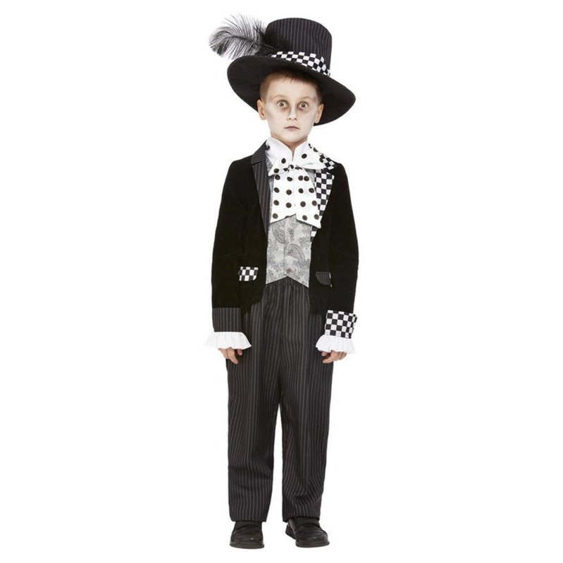 Dark Mad Hatter Costume, Black & White - Jokers Costume Mega Store