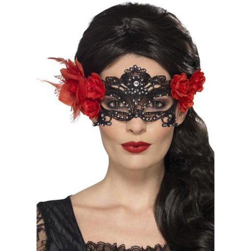 Day Of The Dead Lace Filigree Eyemask - Jokers Costume Mega Store