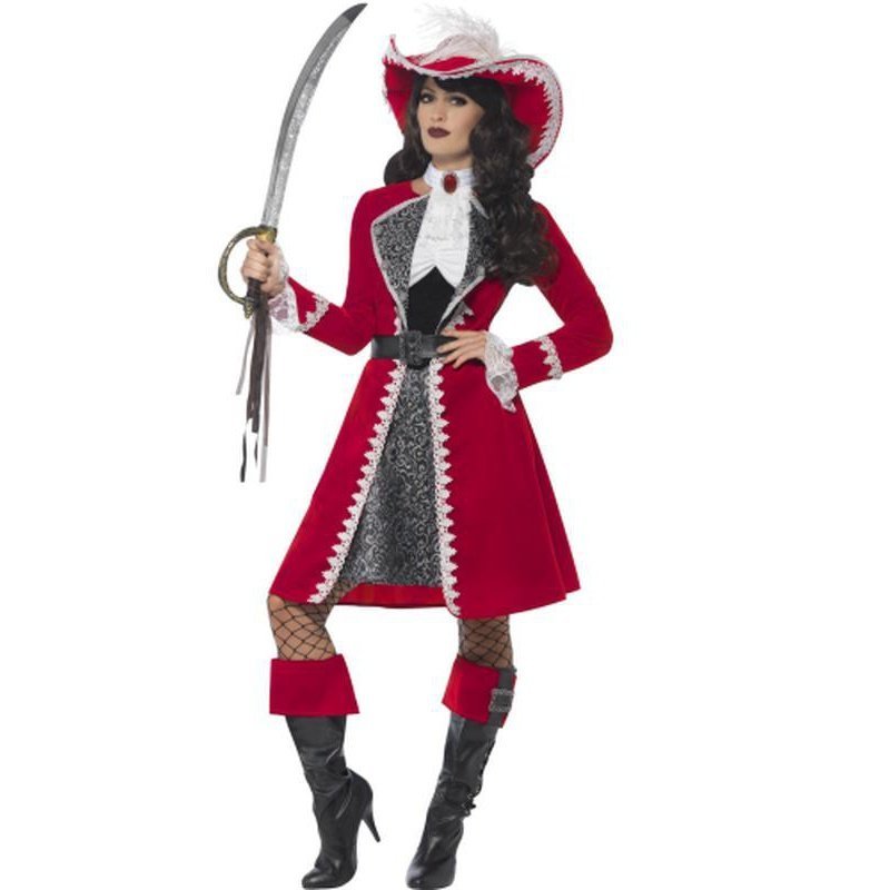 Lady Captain Authentic Deluxe Adult Red Pirate Costume Lady Captain Authentic Deluxe Adult Red Pirate Costume