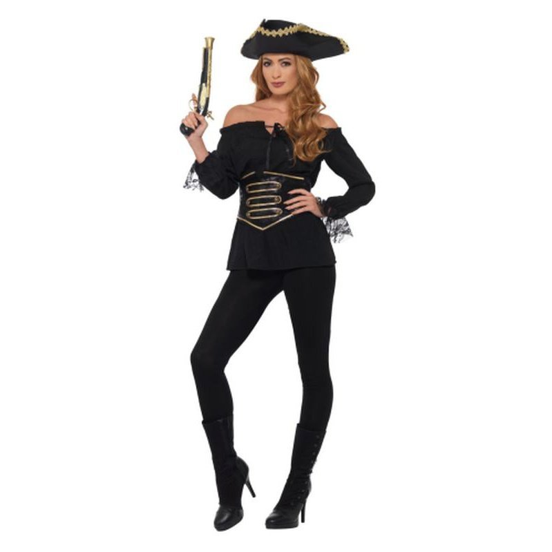 Deluxe Pirate Shirt, Black - Jokers Costume Mega Store