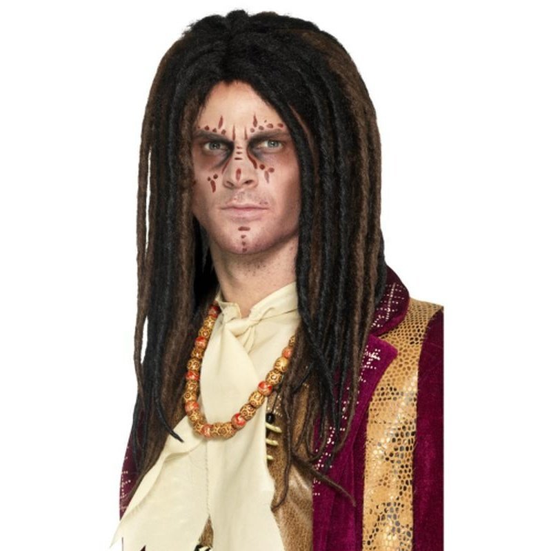 Deluxe Voodoo Dreadlock Wig Brown Black Jokers Costume Mega