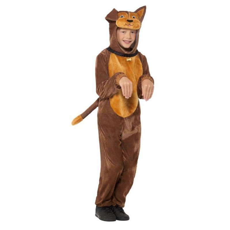 Brown Dog Costume Hooded Jumpsuit Collar Top Pet Apparel