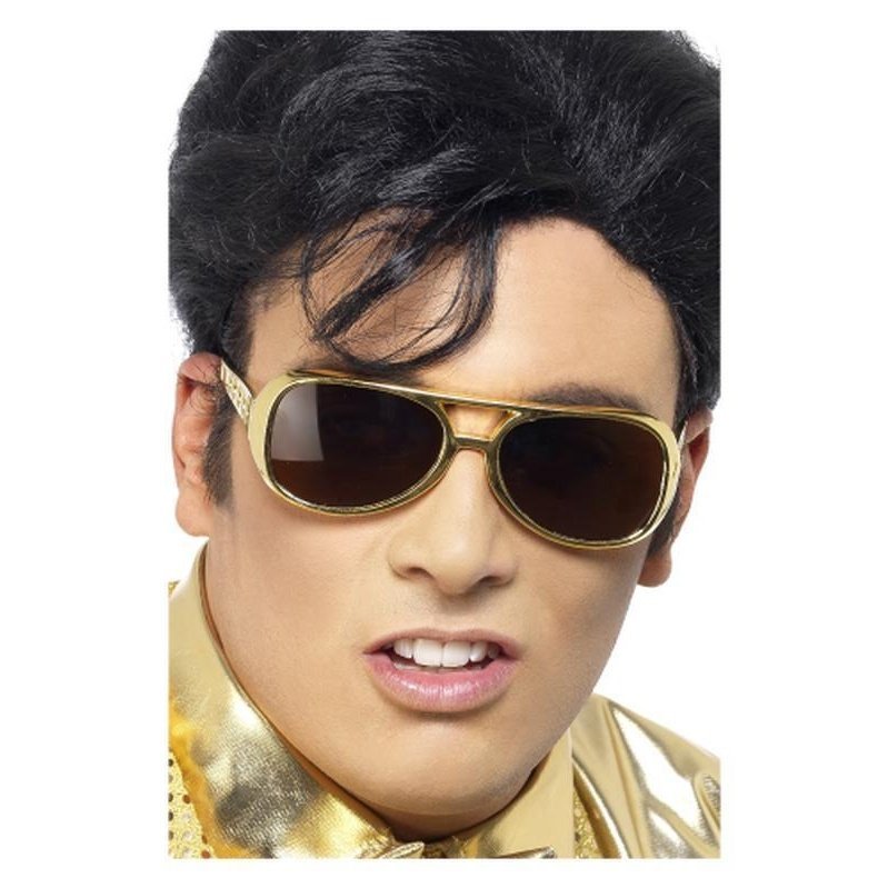 Elvis Shades Gold - Jokers Costume Mega Store