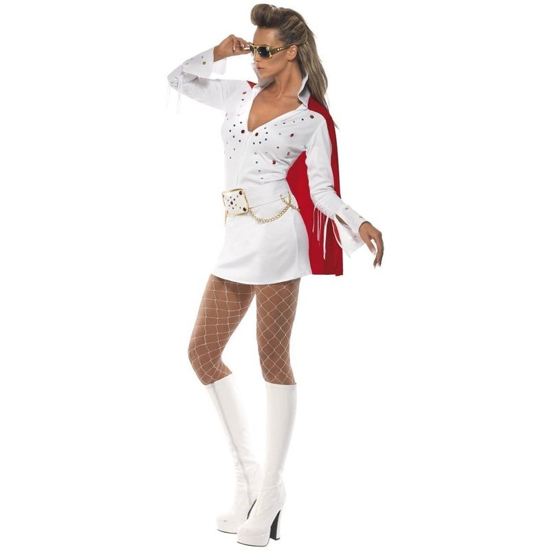 Elvis Viva Las Vegas Costume, White - Jokers Costume Mega Store