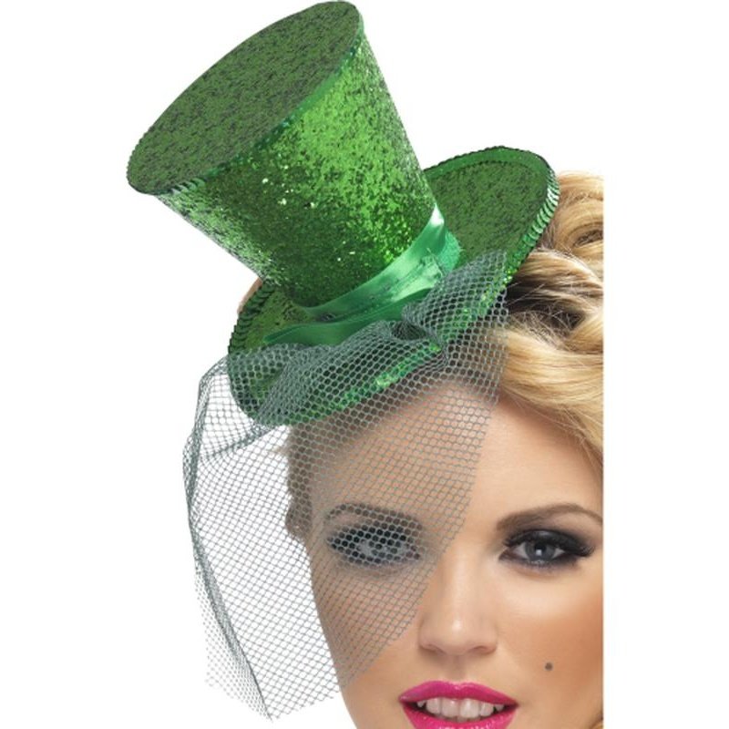 Fever Mini Top Hat on Headband - Green - Jokers Costume Mega Store