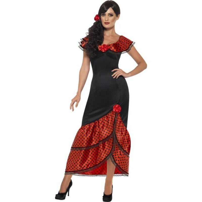 Authentic Black Flamenco Senorita Dress & Headpiece Costume | Jokers Costume Mega Store Authentic Black Flamenco Senorita Dress & Headpiece Costume | Jokers Costume Mega Store