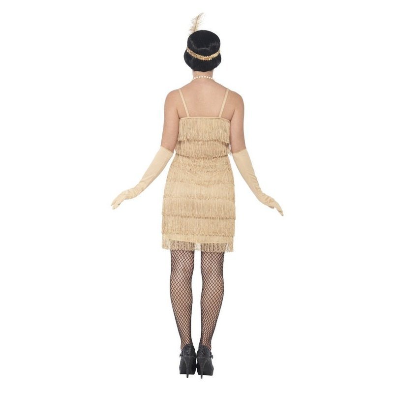 Flapper Costume, Gold, With Short Dress - Jokers Costume Mega Store