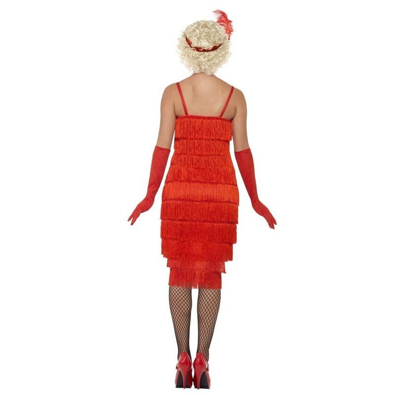 Flapper Costume - Red, with Long Dress - Jokers Costume Mega Store
