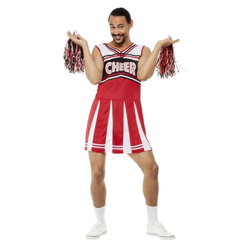 Give Me A...Cheerleader Costume, White & Red - Jokers Costume Mega Store