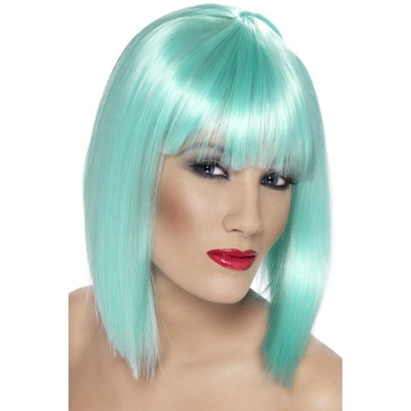 Glam Wig - Neon Aqua, Short - Jokers Costume Mega Store