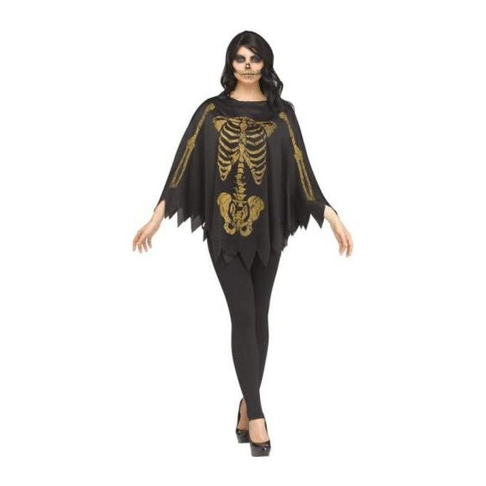 Glitter Skeleton Poncho 2 Colours - Jokers Costume Mega Store