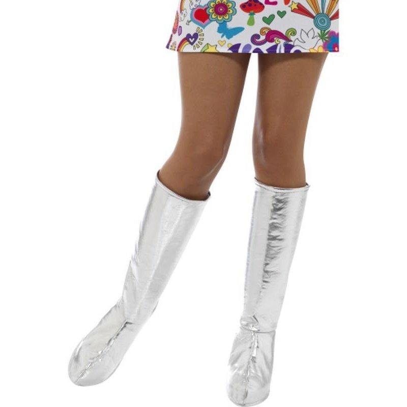Go Go Boot Covers Silver - Jokers Costume Mega Store